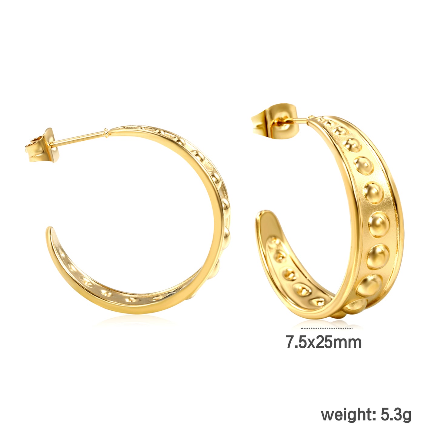 Dotted Hoop Earrings