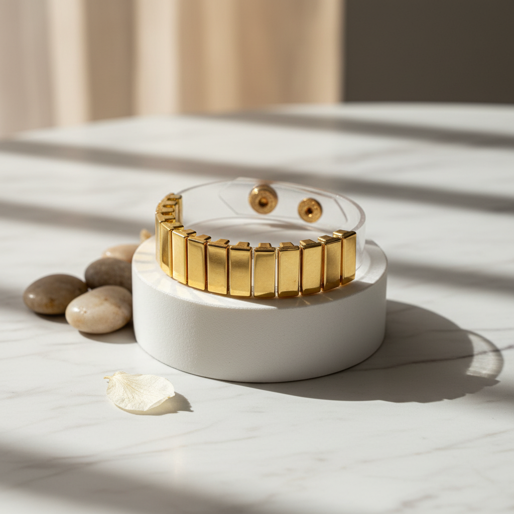 Golden Grid Band Bracelet