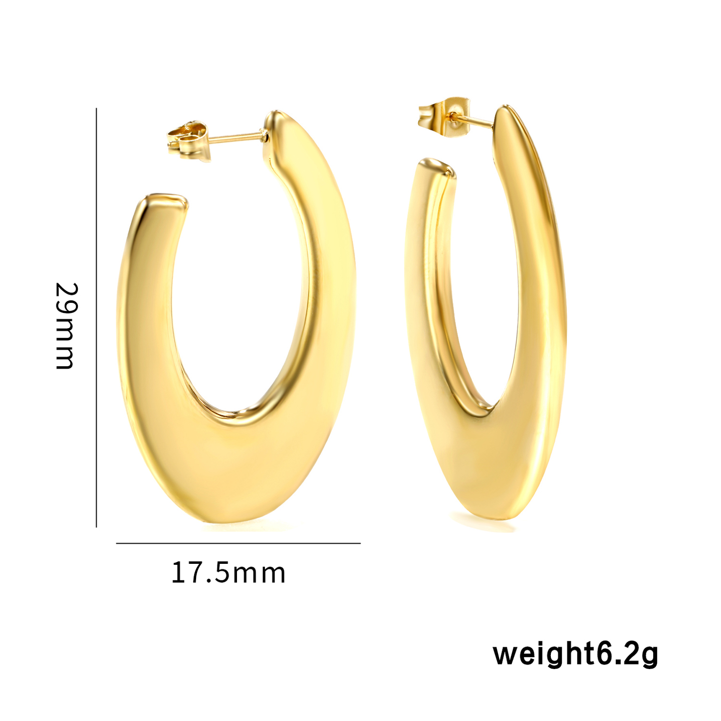 Bold Flat Gold Earrings