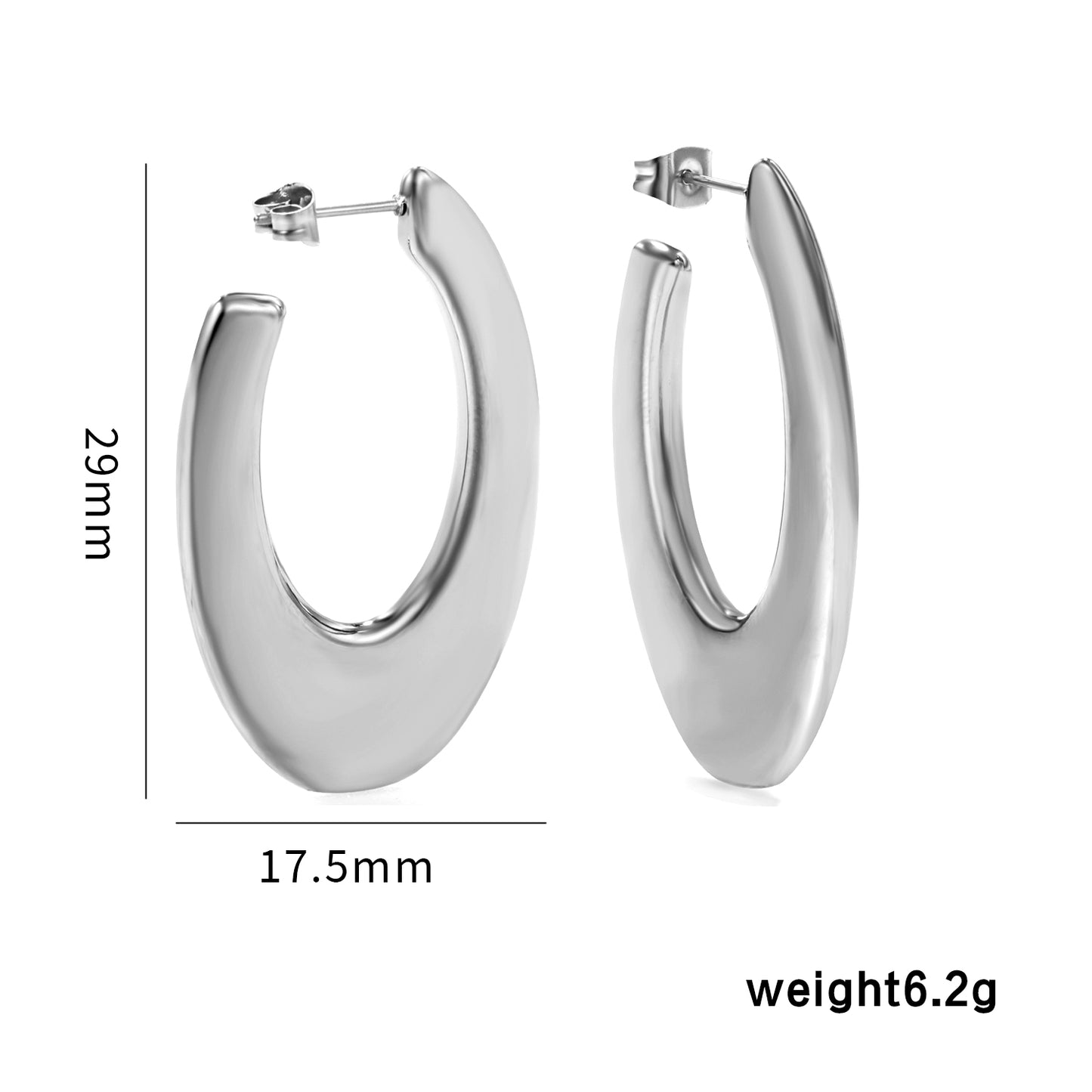 Bold Flat Silver Earrings