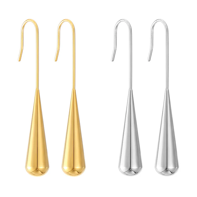 Rear Drop Silver Earrings