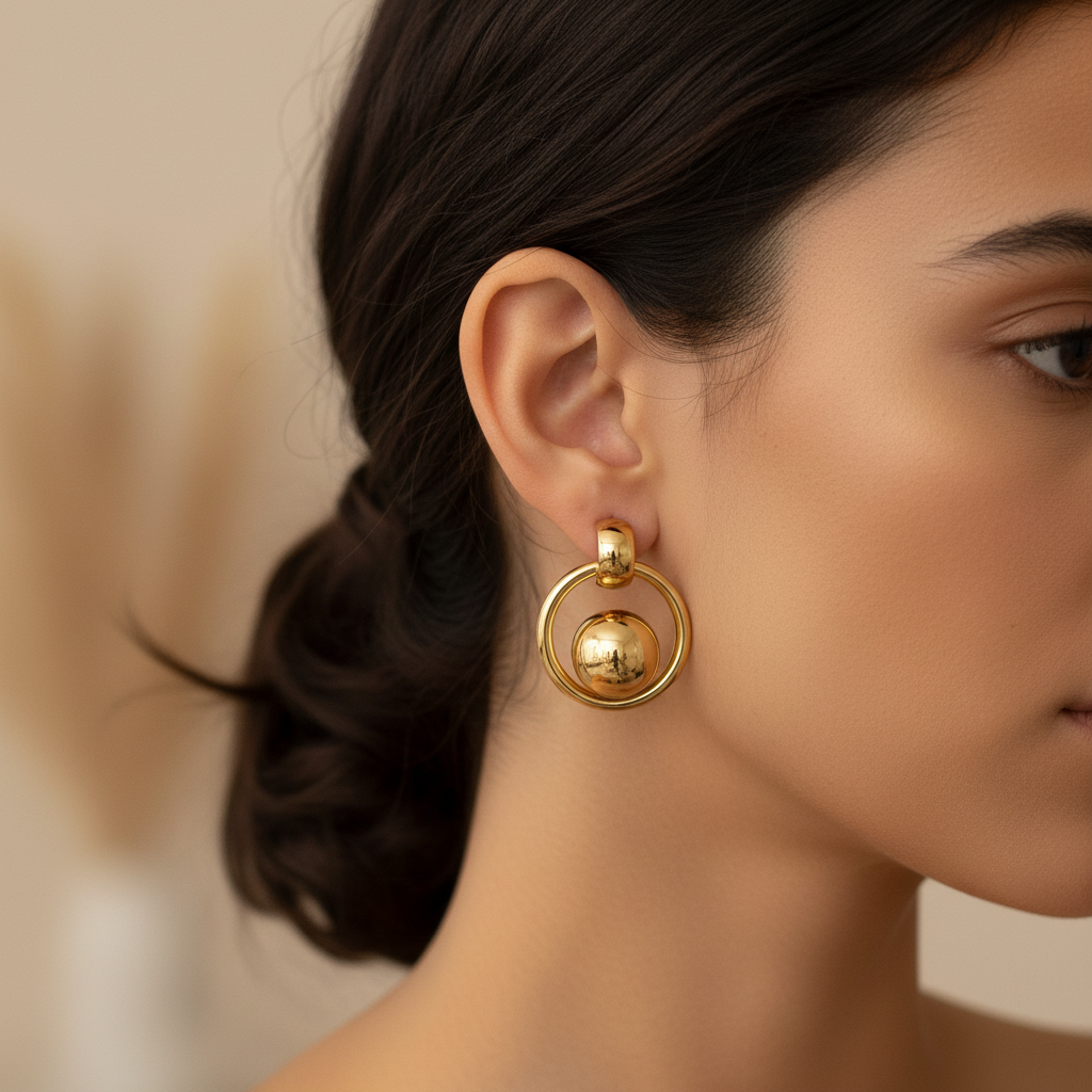 Saturn Hoop Earrings