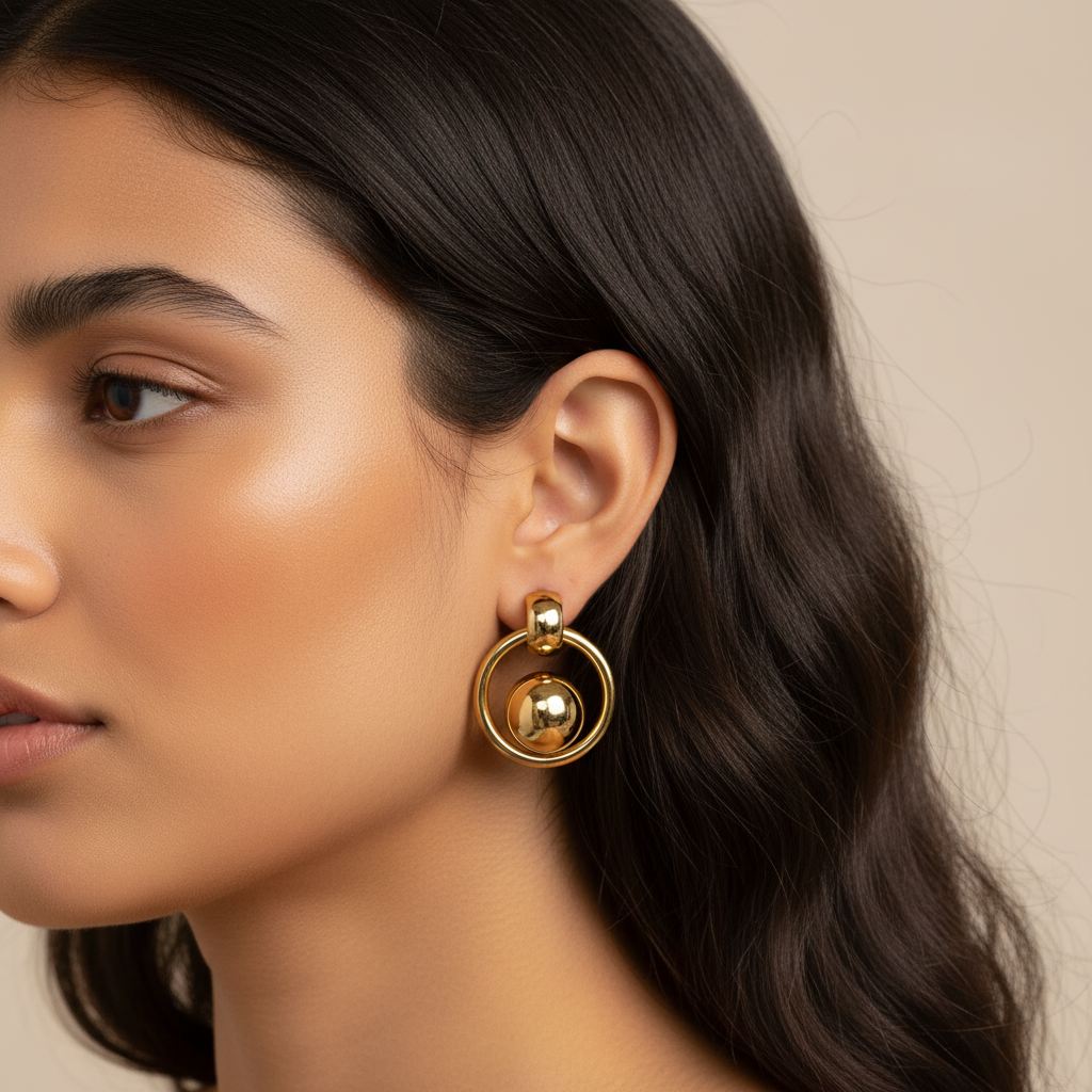Saturn Hoop Earrings