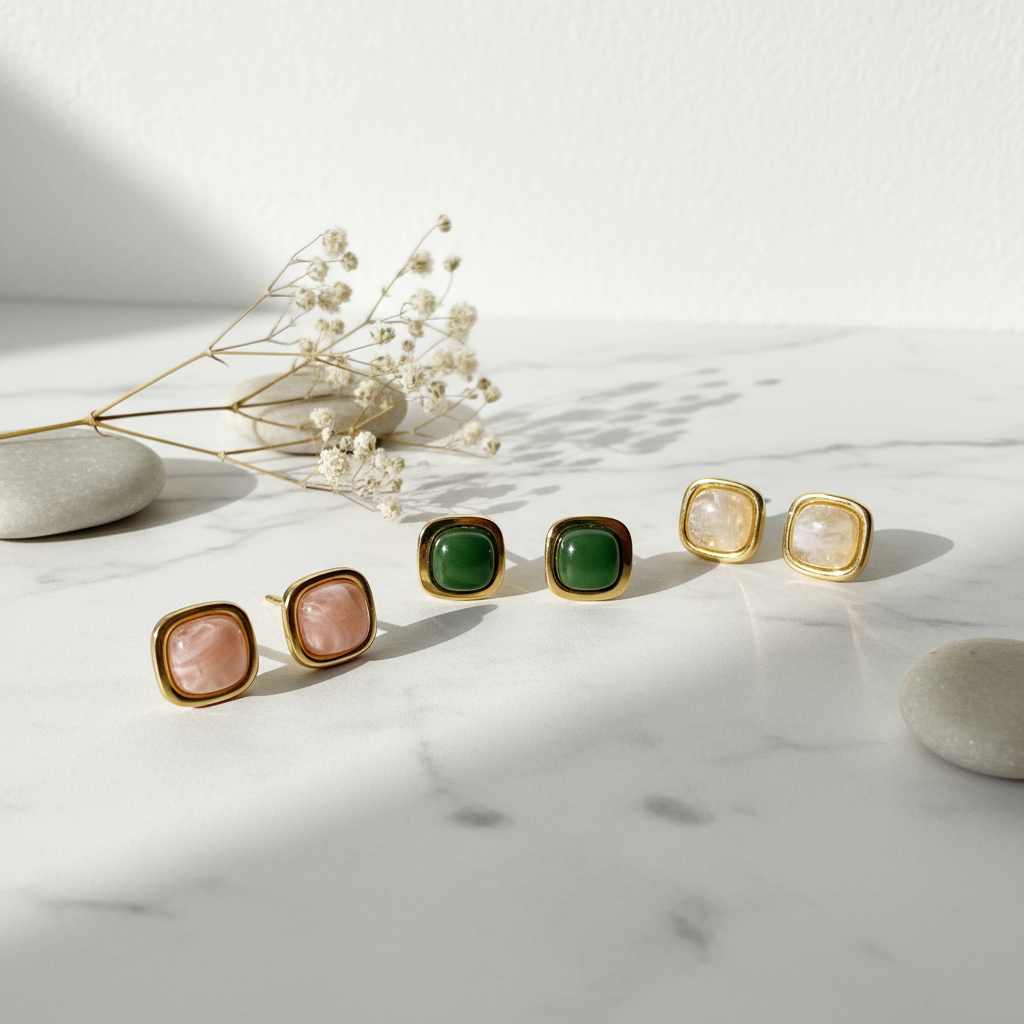 Square Muse Studs