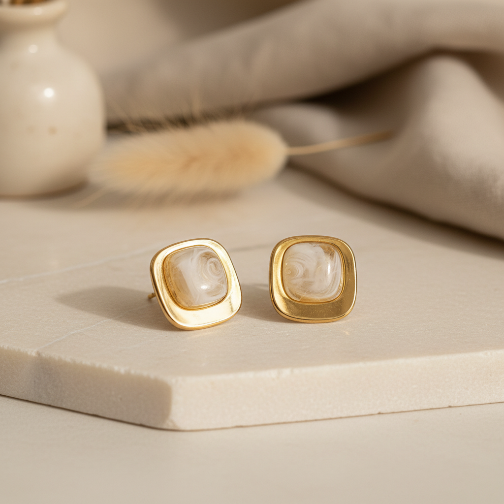 Square Muse Studs
