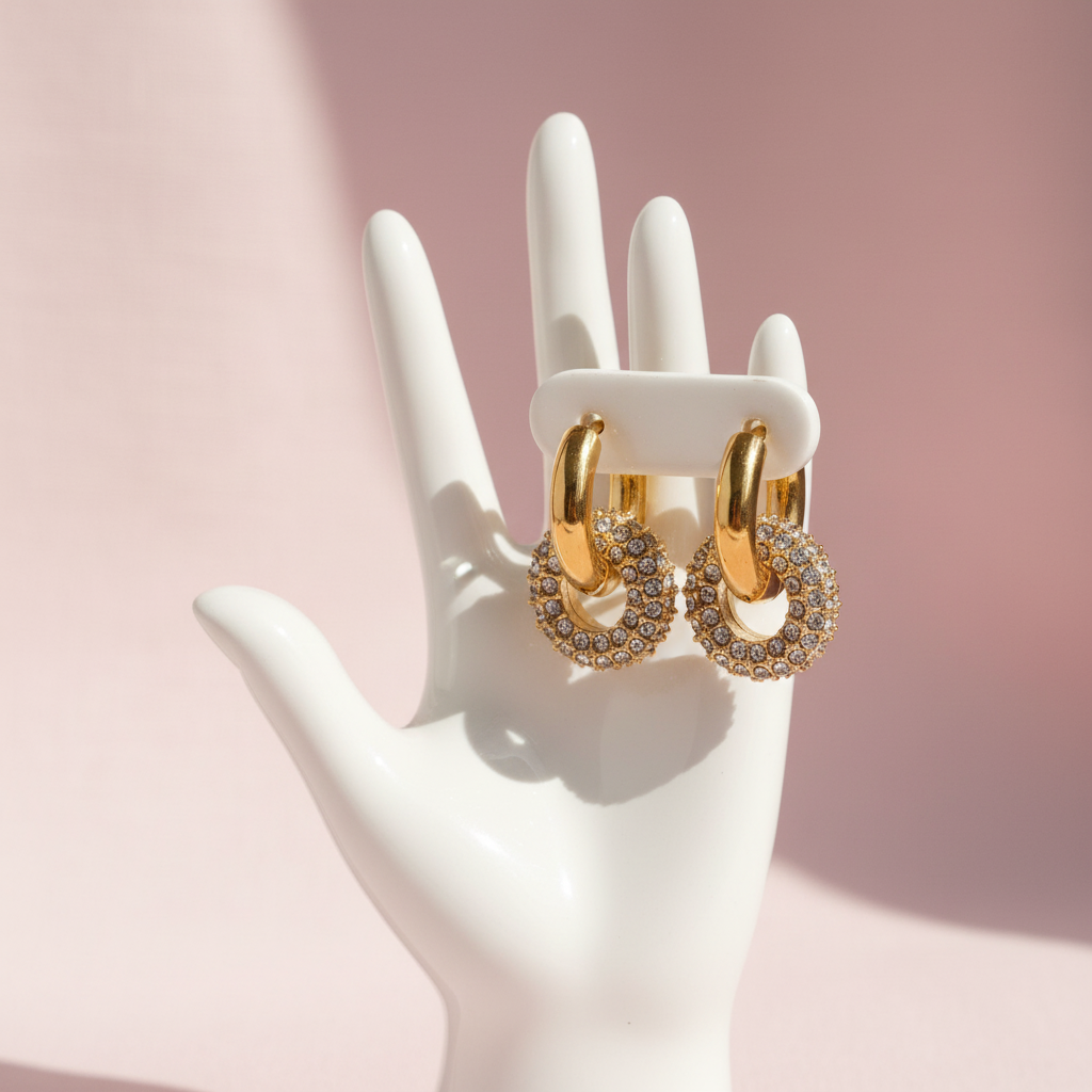 Studded Huggie Hoops