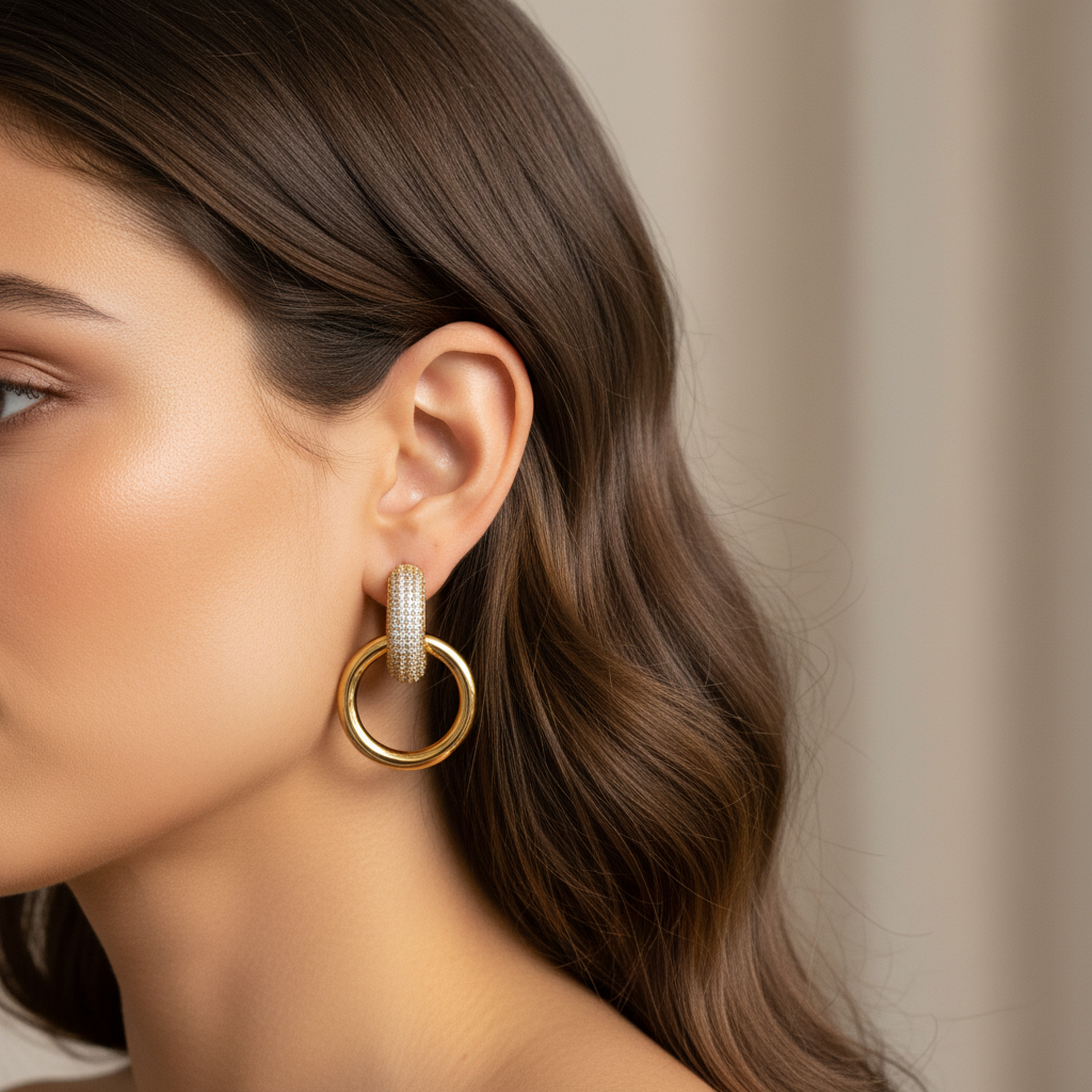 Shimmering Double Hoop Earrings