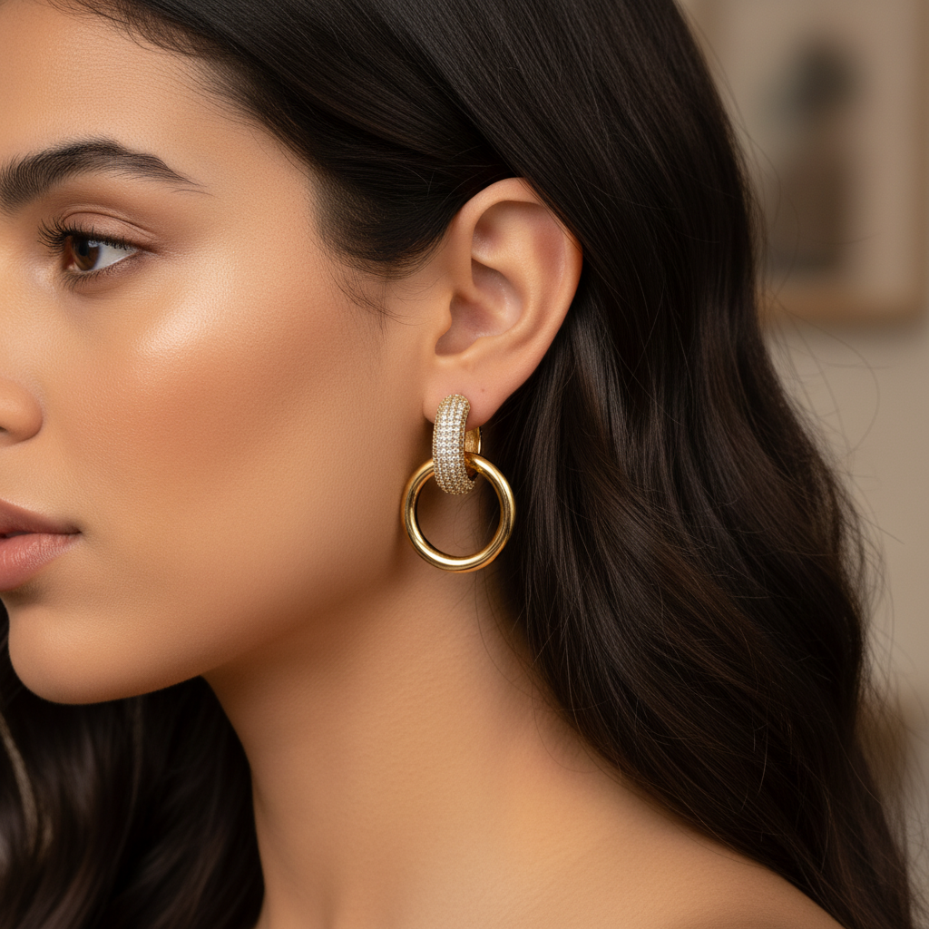 Shimmering Double Hoop Earrings