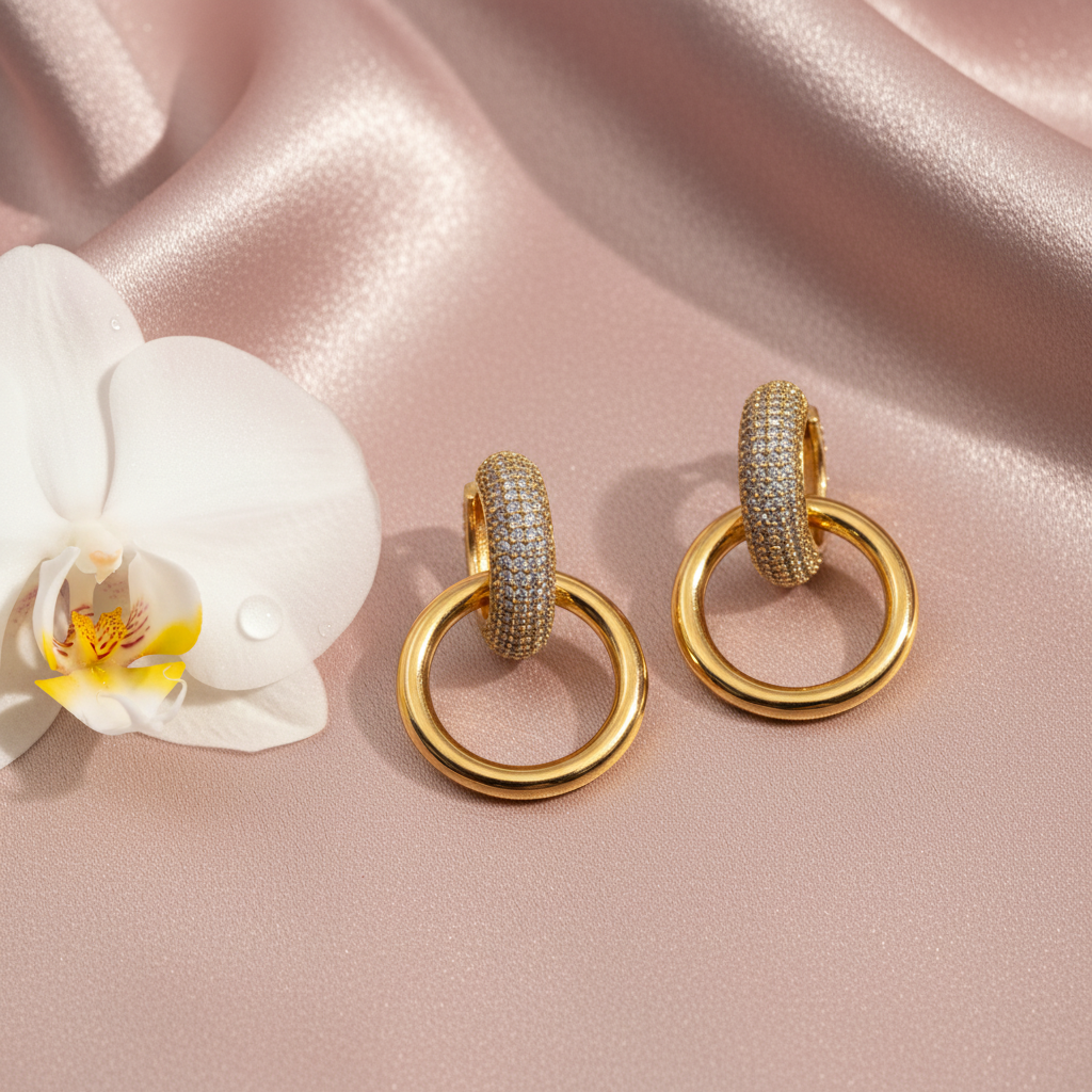 Shimmering Double Hoop Earrings