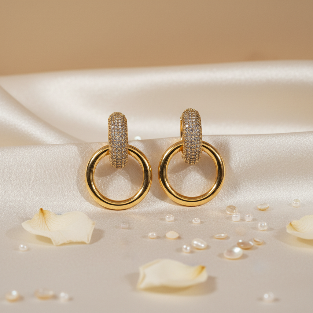 Shimmering Double Hoop Earrings