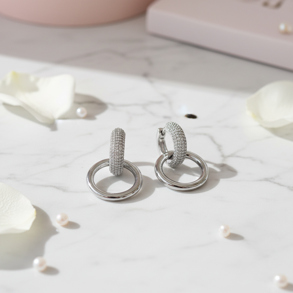 Shimmering Double Hoop Earrings