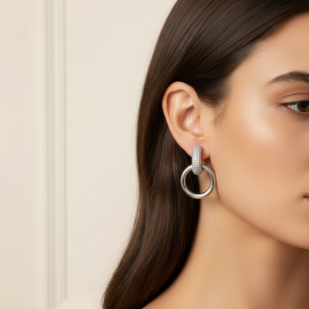 Shimmering Double Hoop Earrings