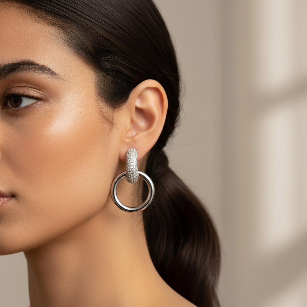 Shimmering Double Hoop Earrings
