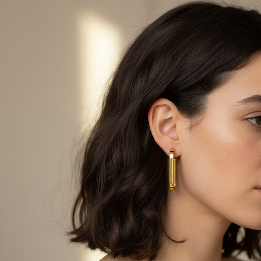U-Shaped Golden Hoop Earrings