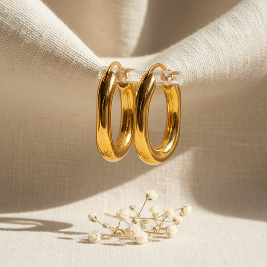 Plain Oval Hoop Earrings
