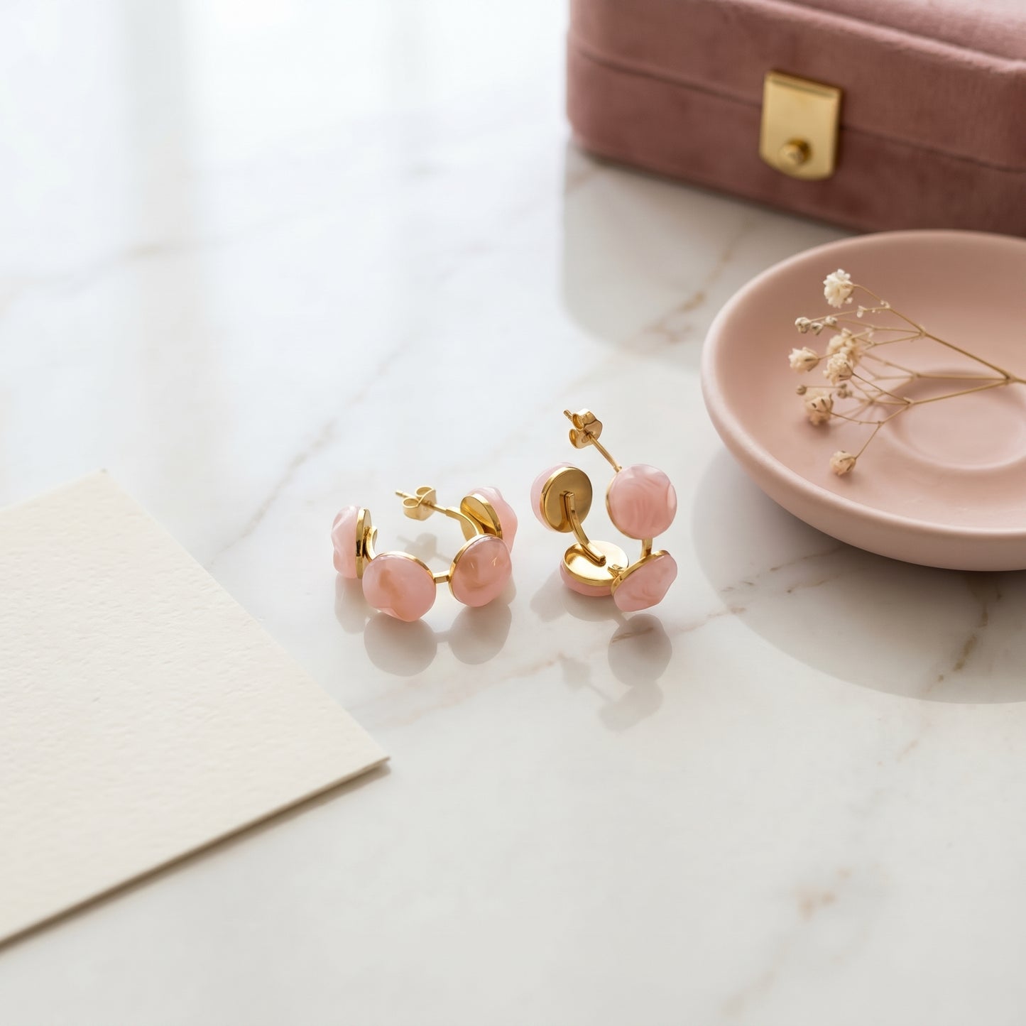 Bubble blush hoops