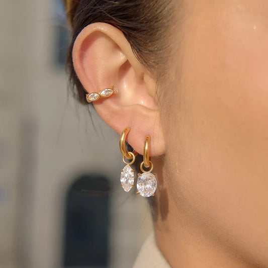 Crystal Oval Earcuff