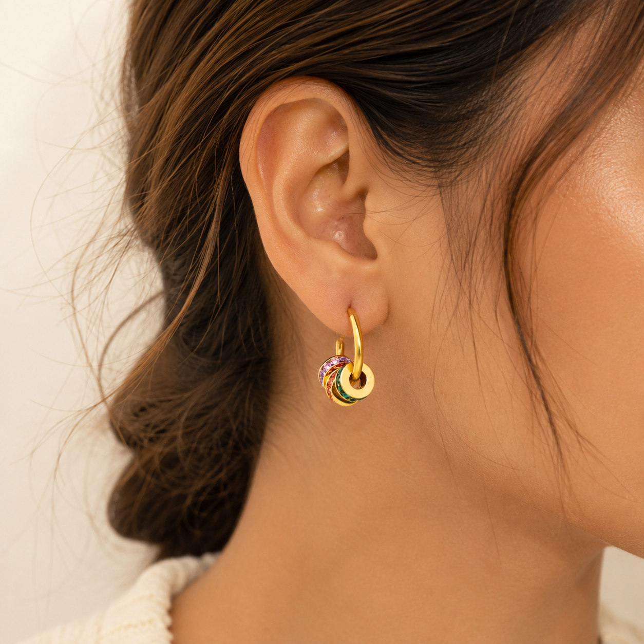 Triple Charm Earring