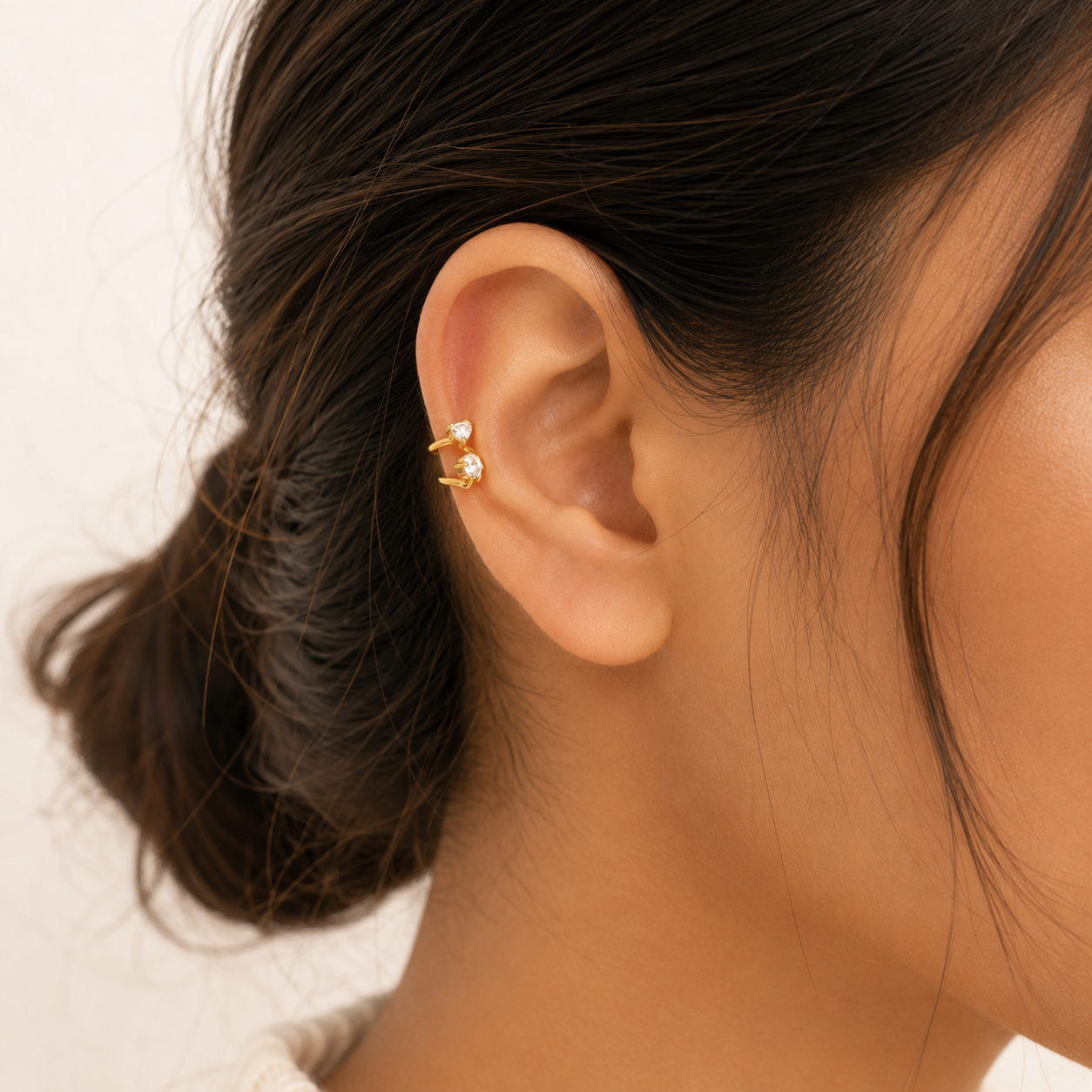 Dual Diamond Earcuff single piece