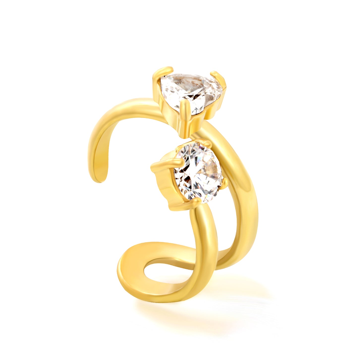 Dual Diamond Earcuff single piece