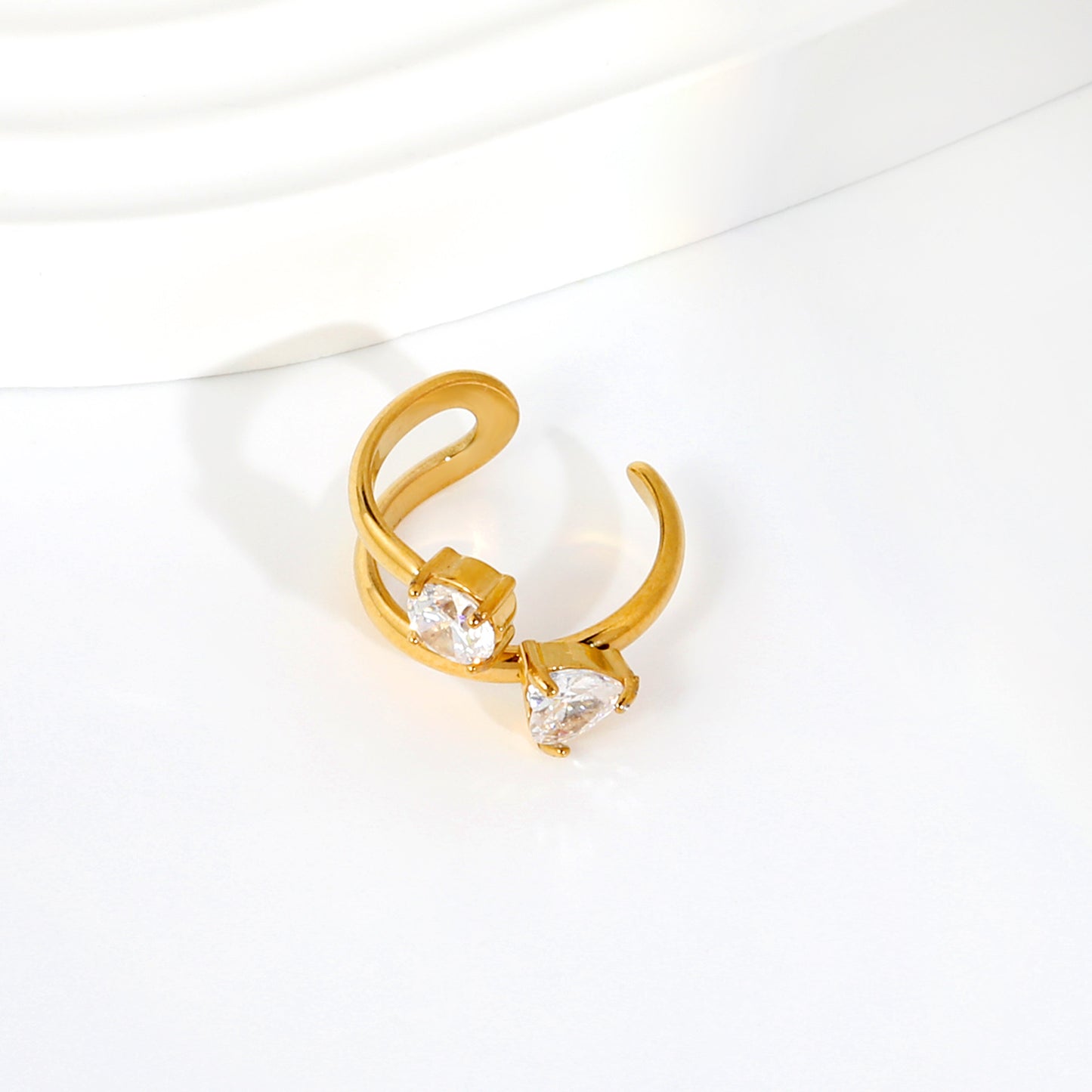 Dual Diamond Earcuff single piece