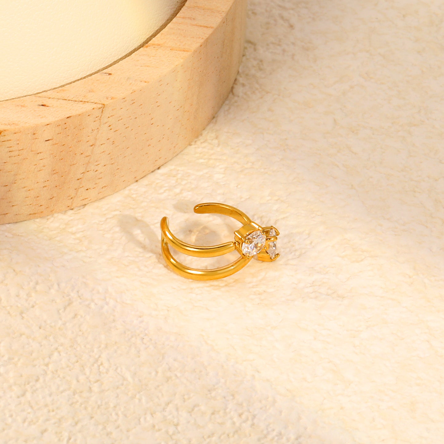 Dual Diamond Earcuff single piece