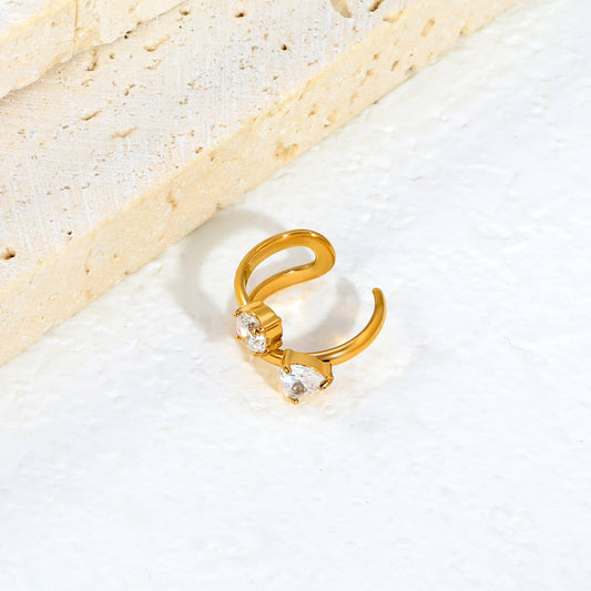 Dual Diamond Earcuff single piece