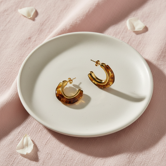 Golden Brown Hoop Earrings