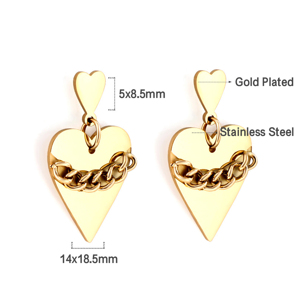 Heart Chain Earrings