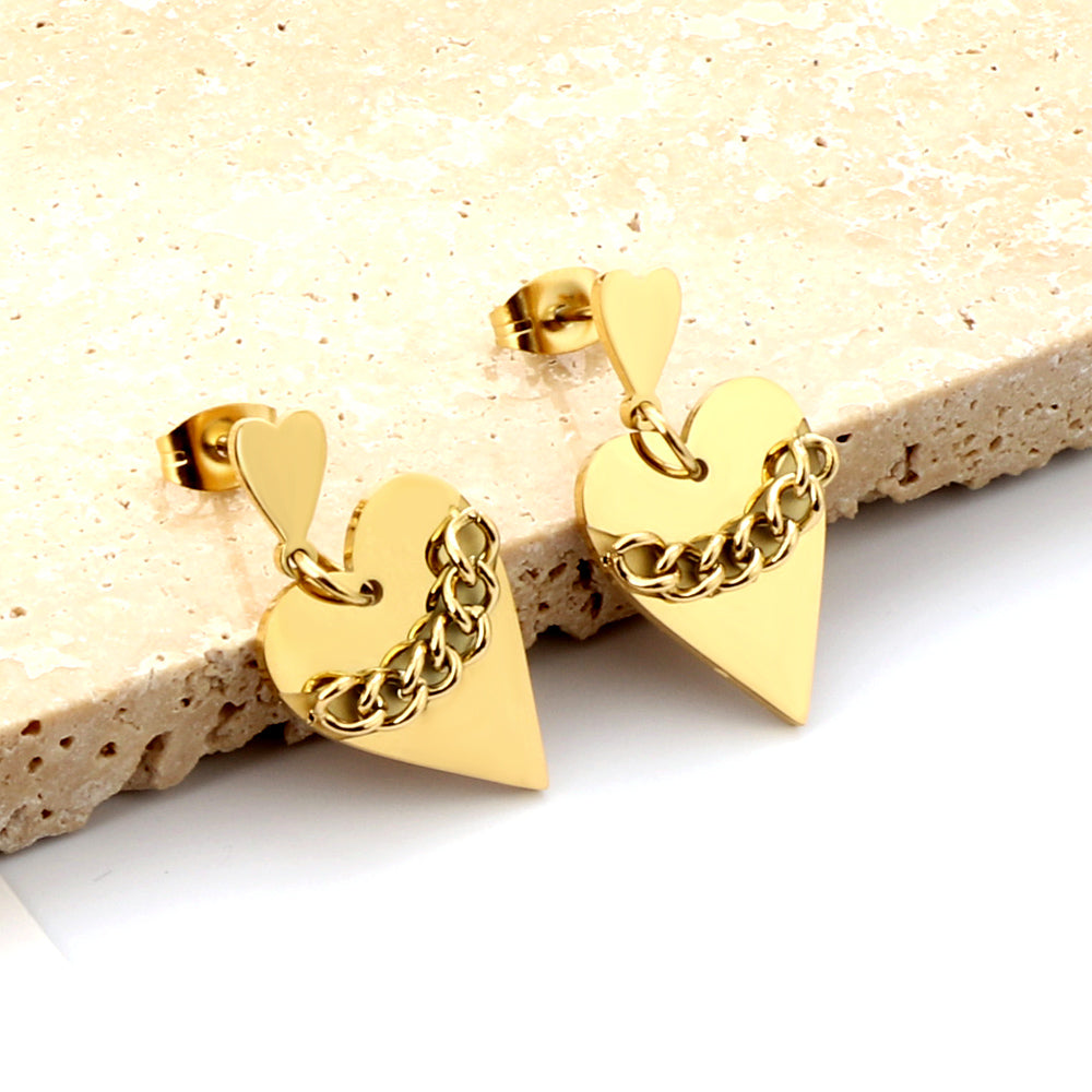 Heart Chain Earrings