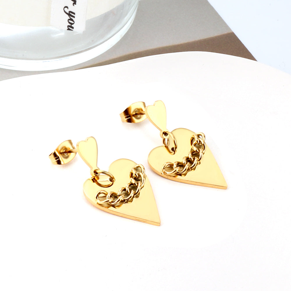 Heart Chain Earrings