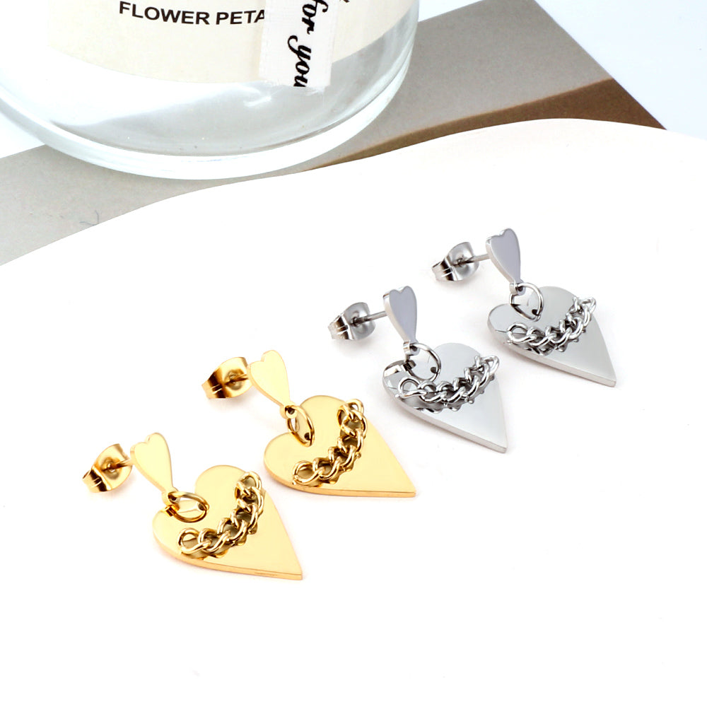 Heart Chain Earrings