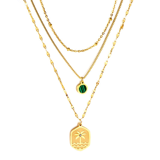 Sunset Pendant Layered Nacklace