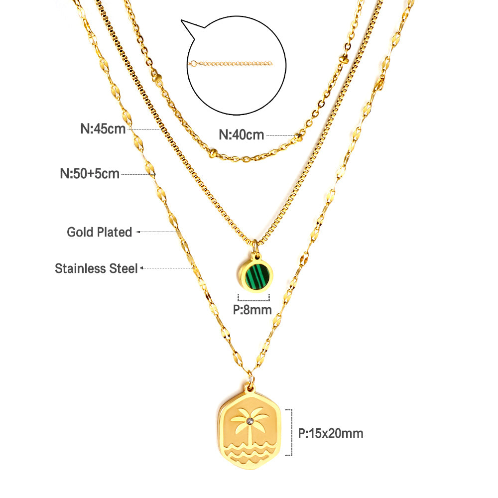 Sunset Pendant Layered Nacklace