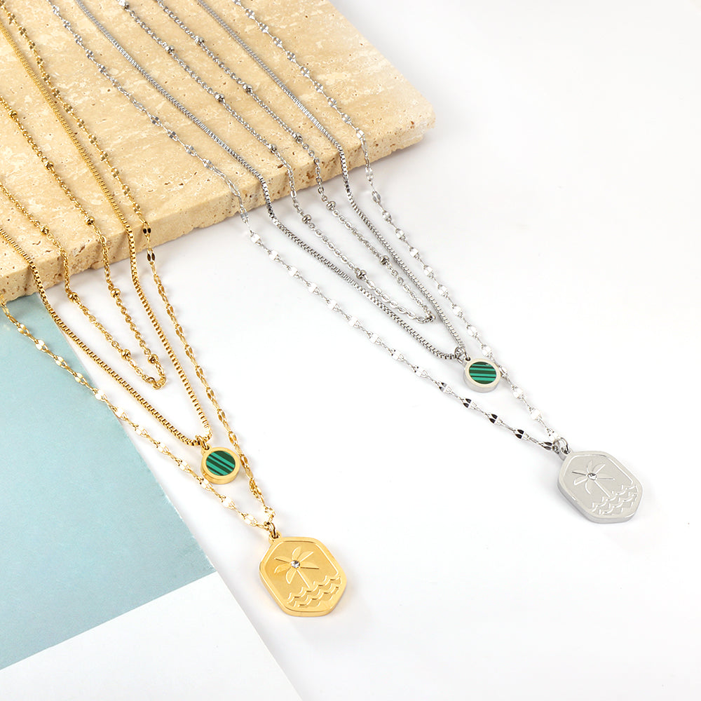 Sunset Pendant Layered Nacklace