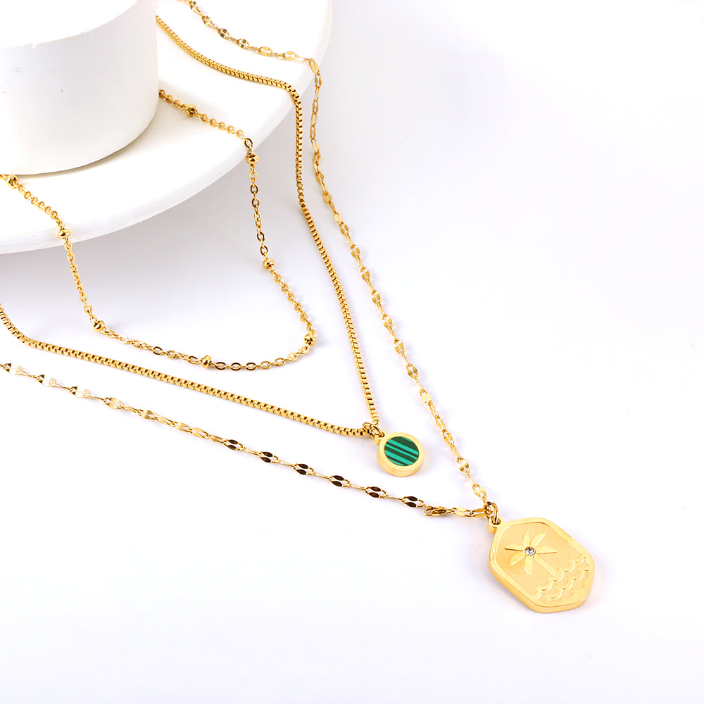 Sunset Pendant Layered Nacklace