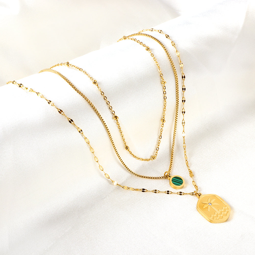 Sunset Pendant Layered Nacklace