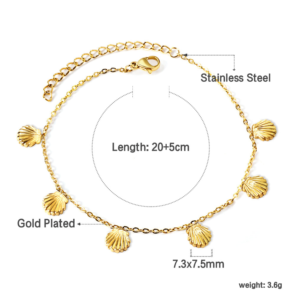 Golden Seashell Anklet