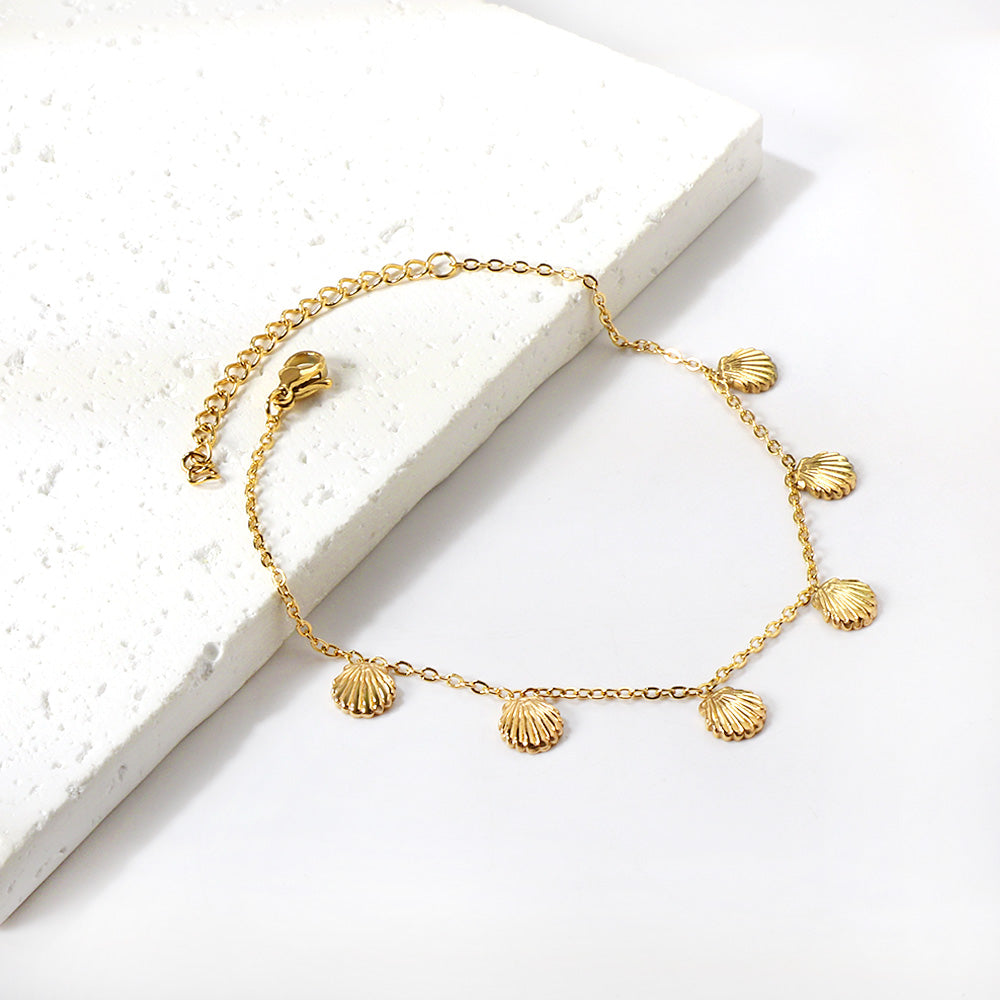 Golden Seashell Anklet