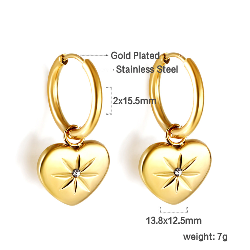 Small heart Hoop Earrings