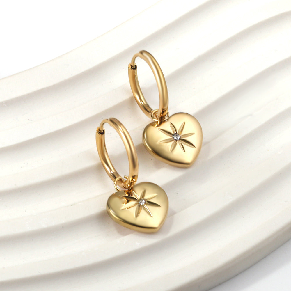 Small heart Hoop Earrings
