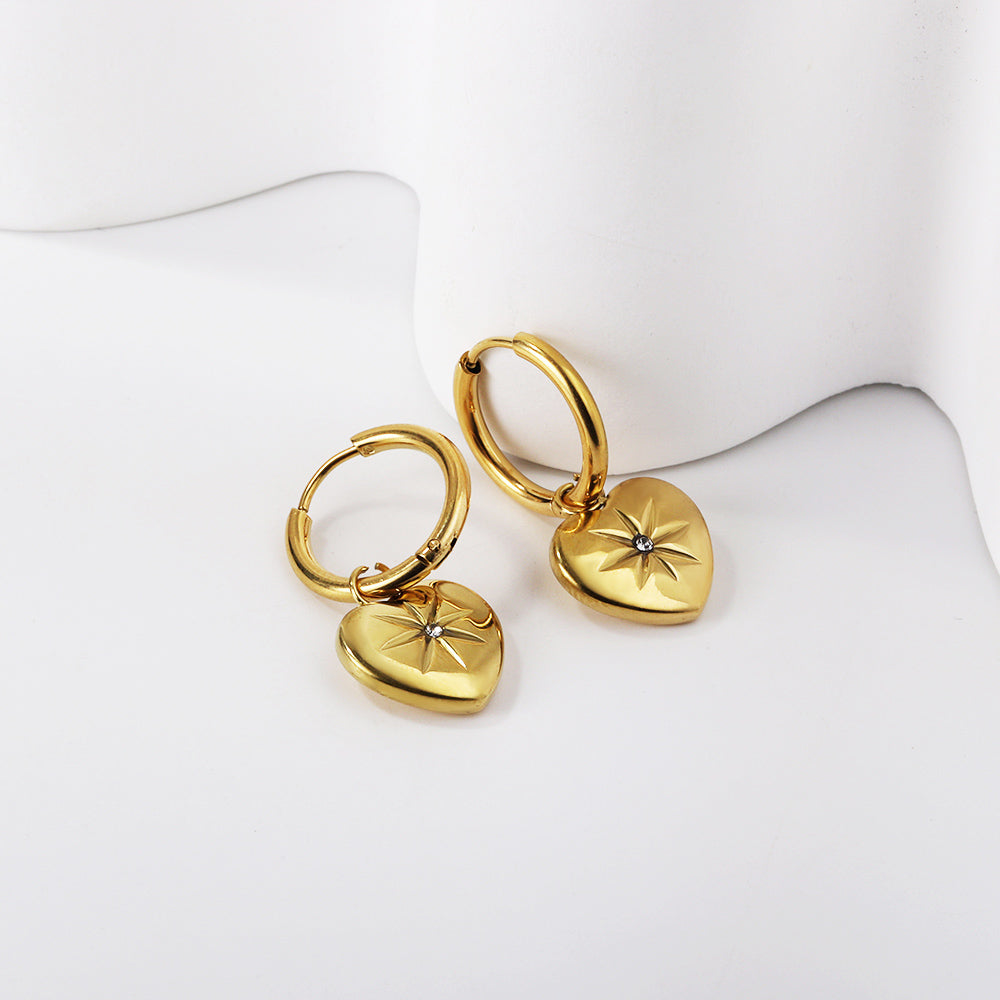 Small heart Hoop Earrings