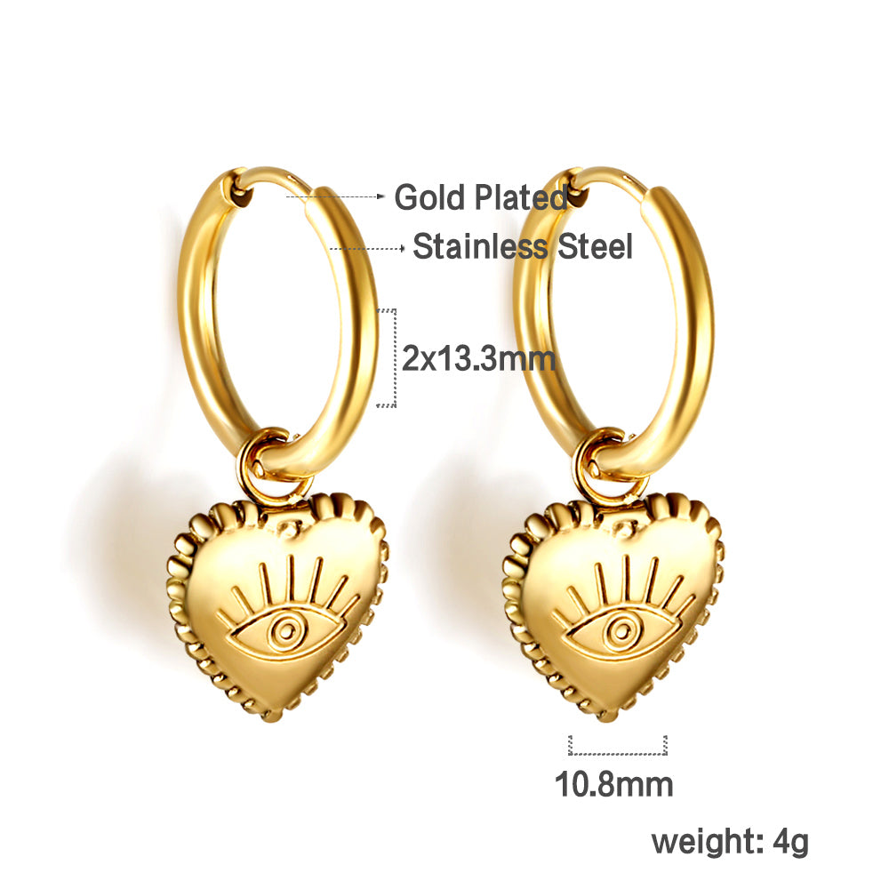 EvilEye Heart Earrings