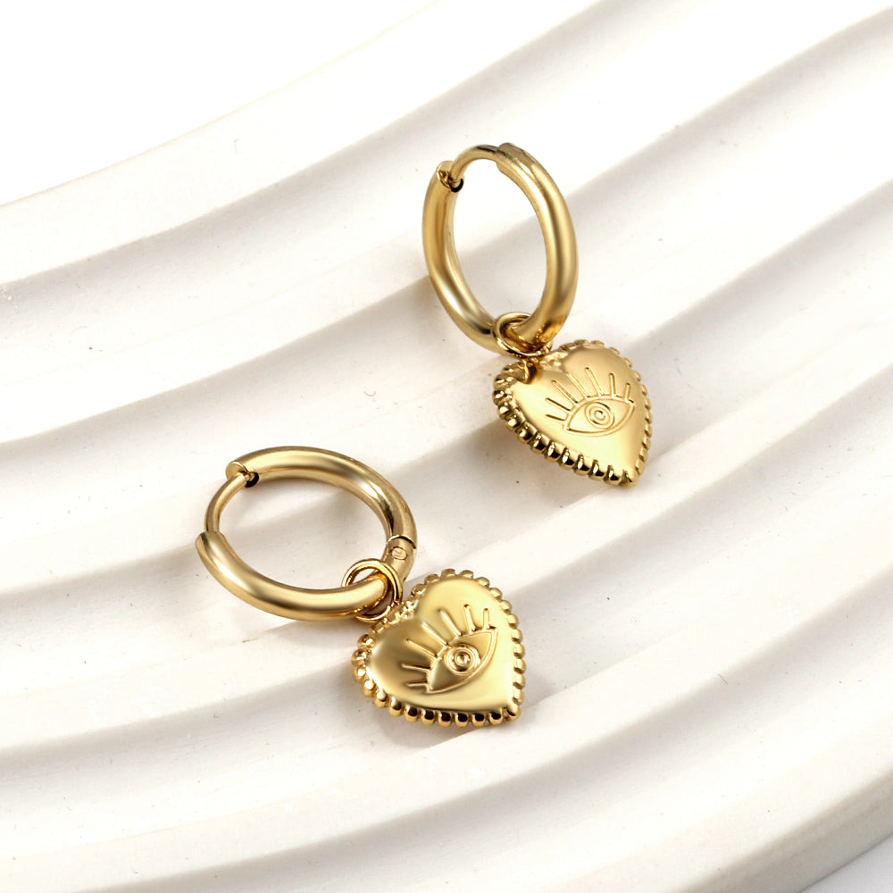 EvilEye Heart Earrings