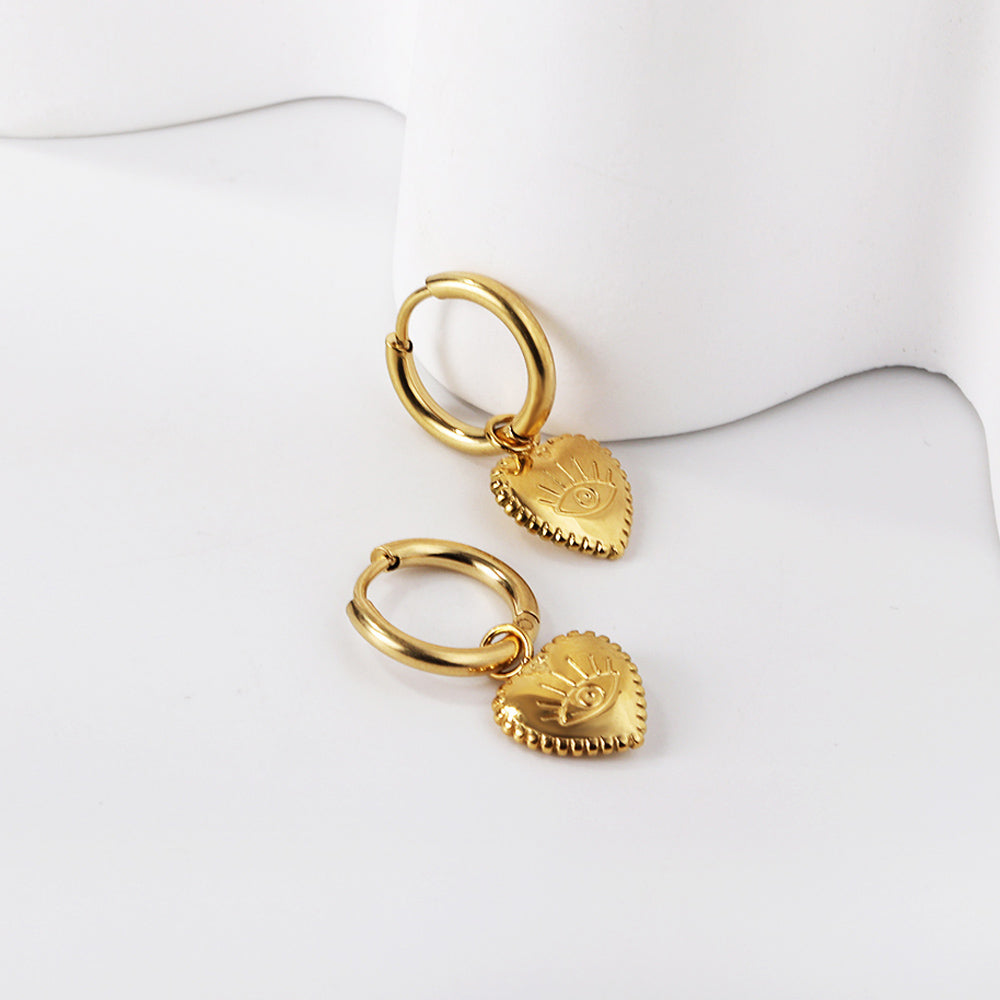 EvilEye Heart Earrings