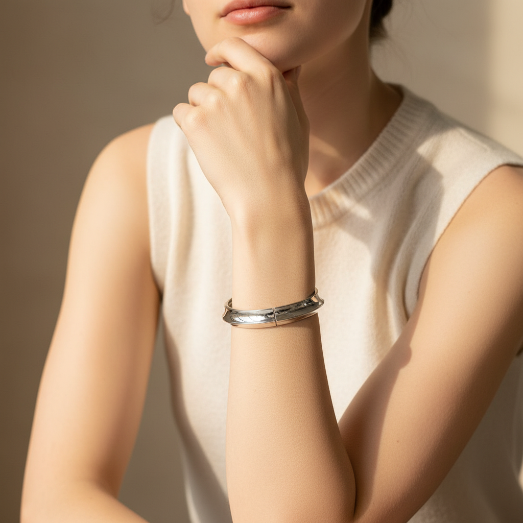 Plain Silver Cuff Kada