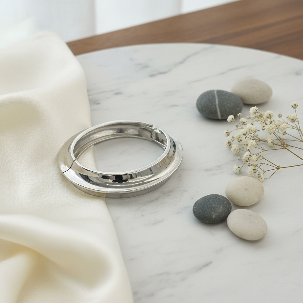Plain Silver Cuff Kada