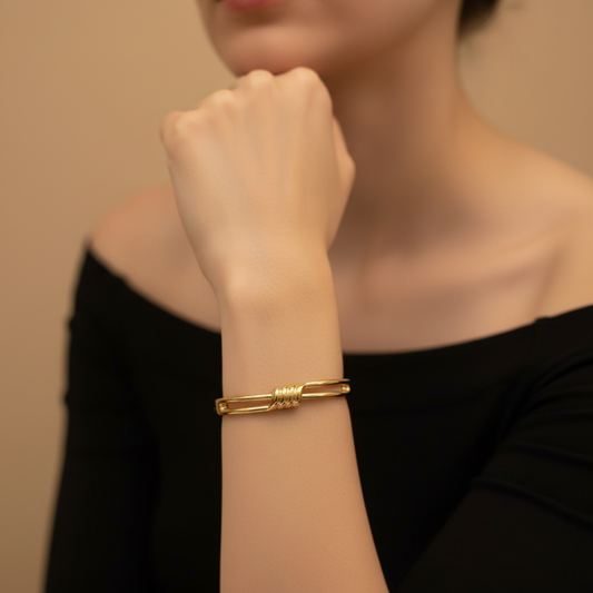 Dainty Twisted Gold Kada