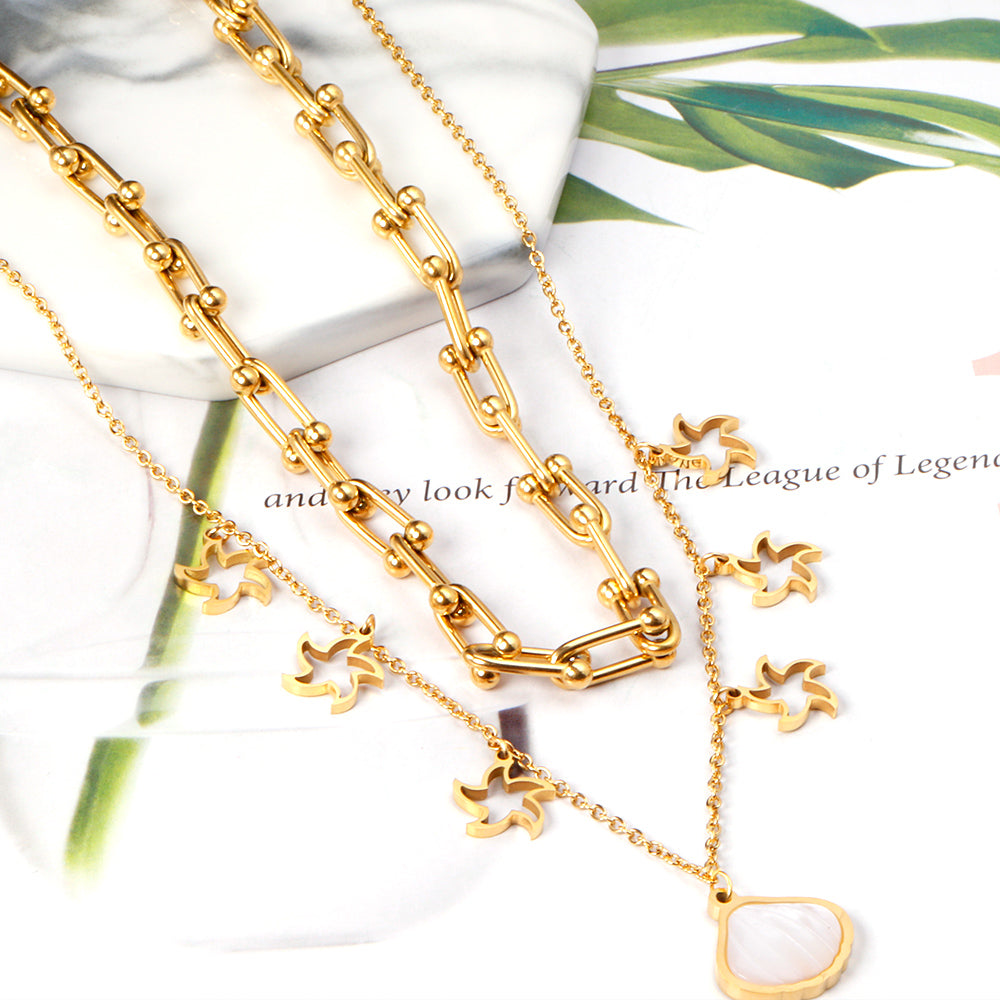 Charm Cluster layered Necklace