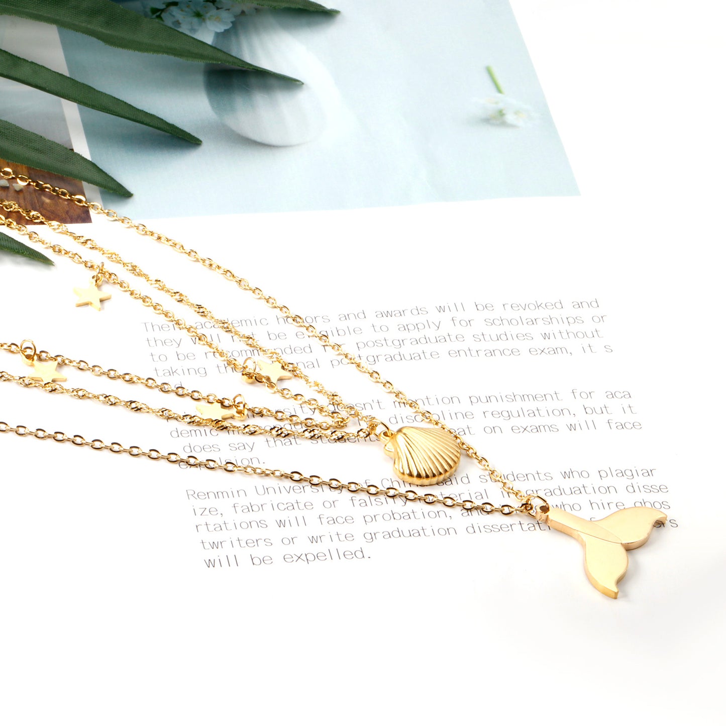 Sea Charm layered Necklace